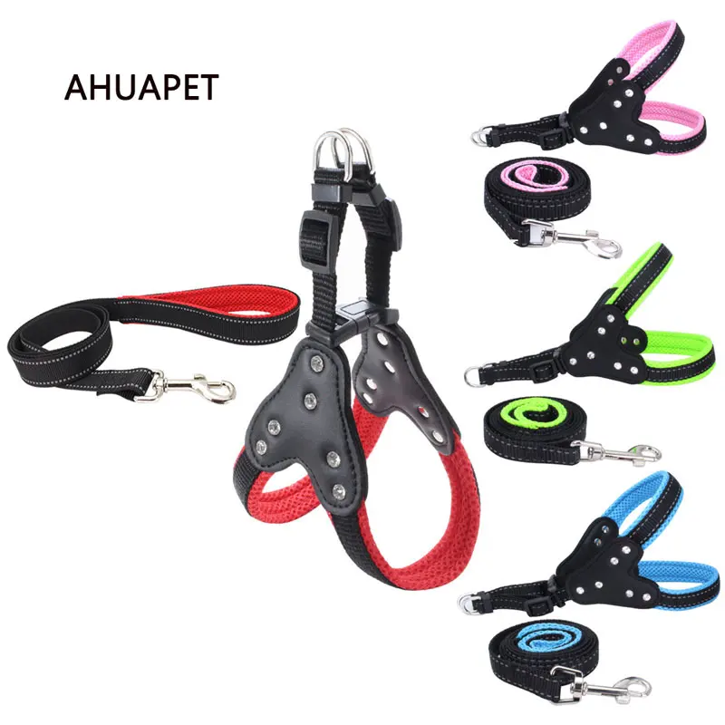 

Nylon No Pull Dog Harness Leash Reflective Harness And Leashes Set Dog Basic Collar Lead Correa Perro Correr Fashion Chest Strap