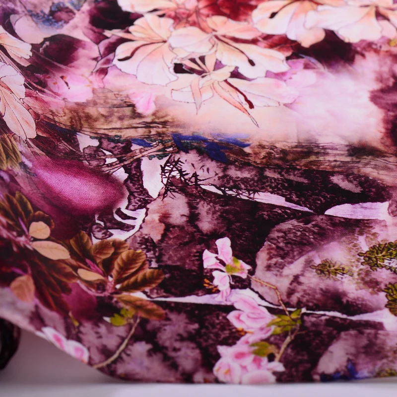Цифровой струйный Шелковый сатин, органза 12 мм перспектива гладкой платье-футболка шелк ткань Атлас шелковой ткани