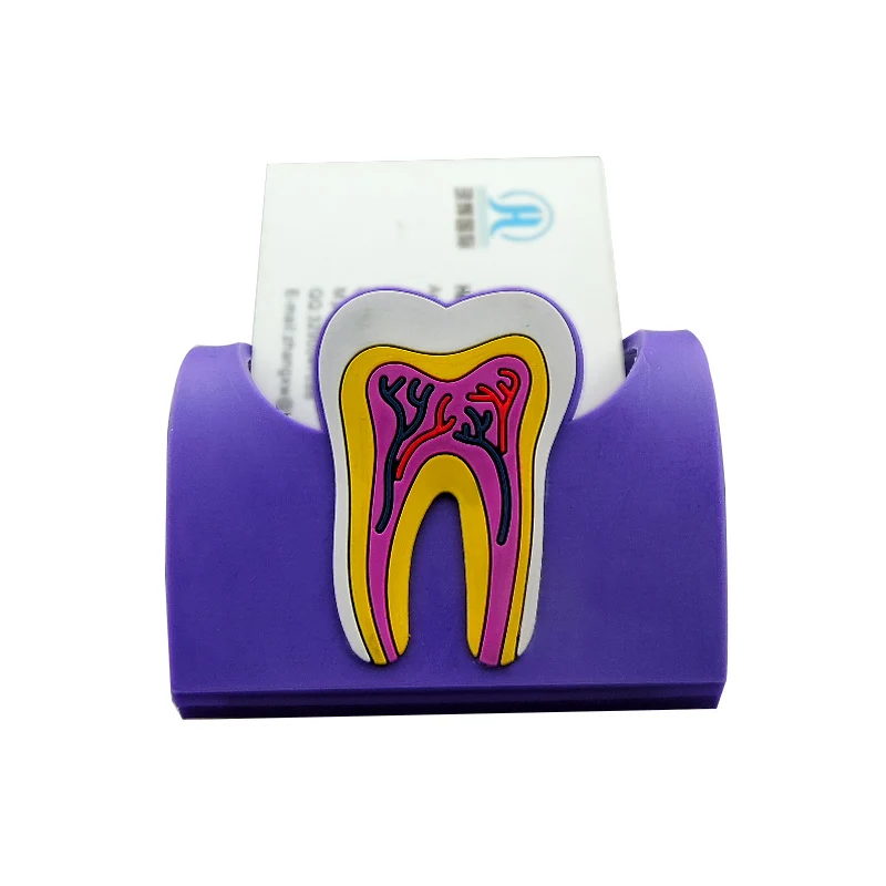 4pcs Cute Dental Card Holder Colorful Rubber Storage Stand for Dental Clinic Name Card Holders Dentist Card Display Dentist Gift