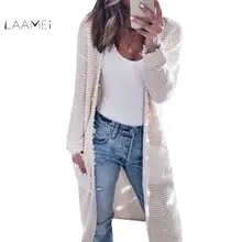 Laamei демисезонный модные женские туфли Свободные Вязание кардиган свитер одежда с длинным рукавом для женщин Carigans женский кисточкой Femme пальт