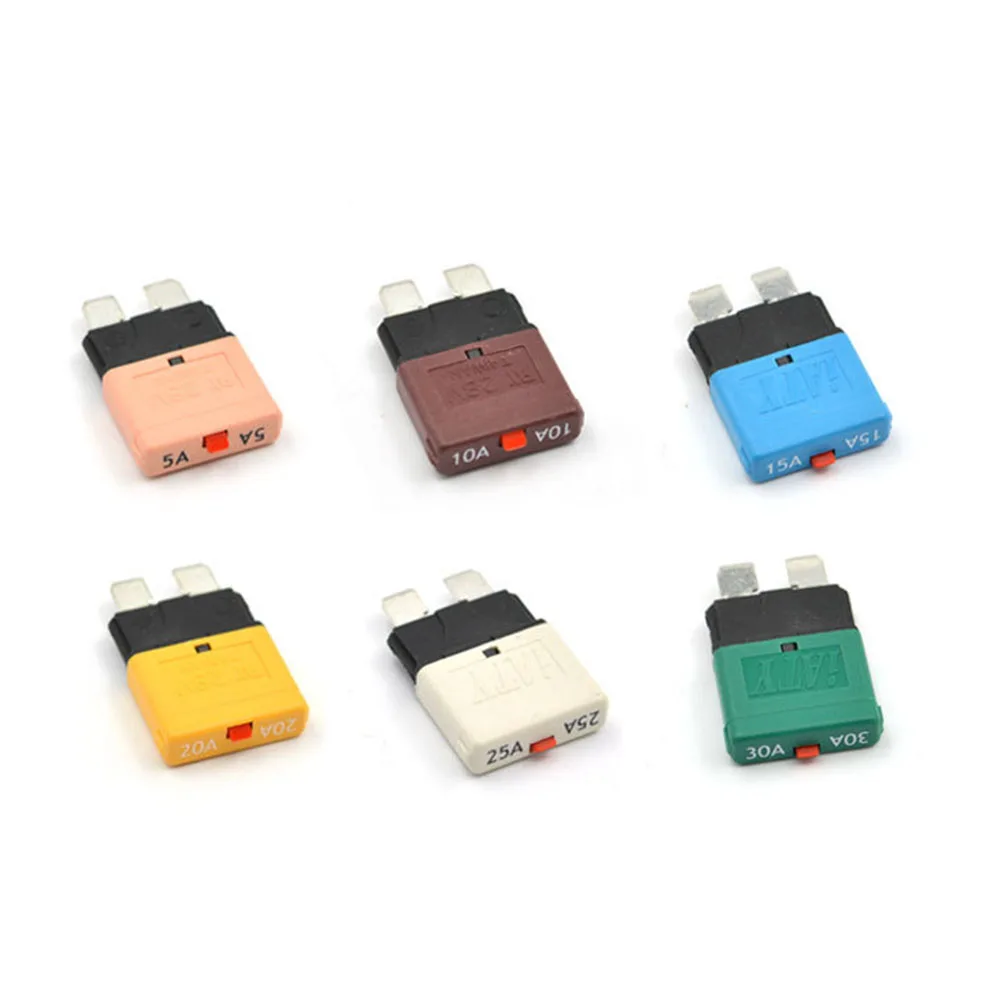 

5-30A Manual Reset Circuit Breaker Blade Reset Fuse Car Motorcycle Truck Marine Fusible Auto Accessories