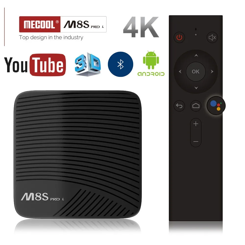 

MECOOL M8S PRO L Smart TV BOX Android 7.1 Amlogic S912 3D HD 4K 3G RAM Bluetooth Set Top Box Voice Control Media Player