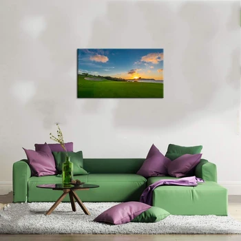 

Artwork Golf Course Landscape Painting Canvas Wall Art Poster Red Flag Sand Bunker HD Print Picture Gym Room Wall Decor Dropship