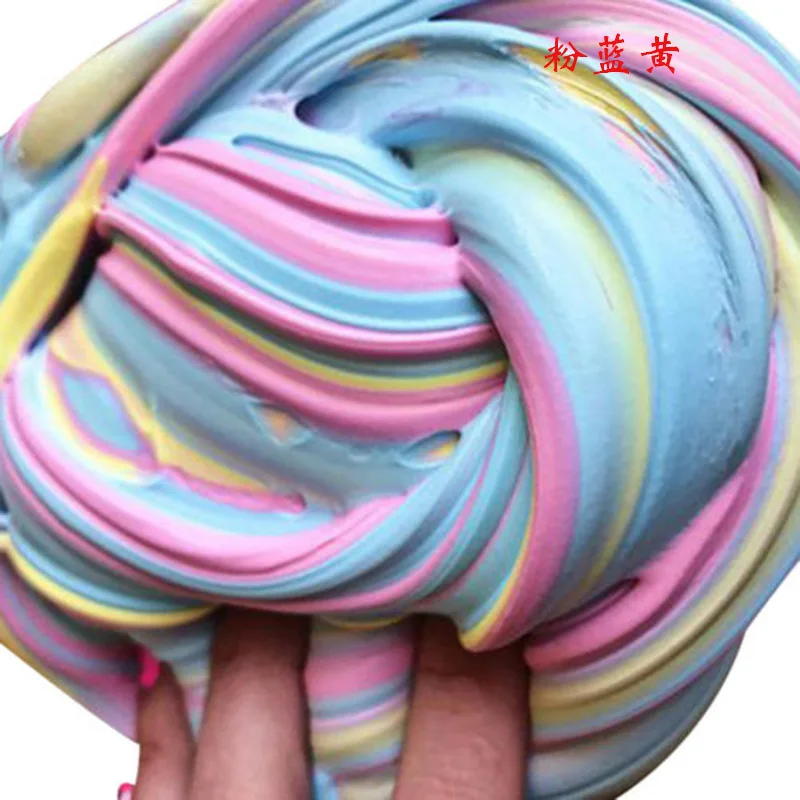 

AFDSWG Tricolor cotton mud slime color mud squishy packs plasticine decompression mud squishy strawberry squishy antistress