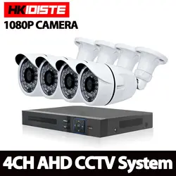 Hkixdiste 4ch CCTV Системы 1080 P HDMI Выход Товары теле- и видеонаблюдения DVR комплект с 4 шт. 3000tvl 2.0 P Белый дом безопасности камера Системы