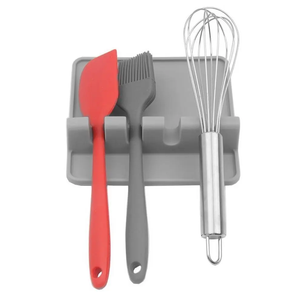 

Kitchen Silicone Spoon Rest Utensil Spatula Holder Heat Resistant Kitchen Cooking Tools