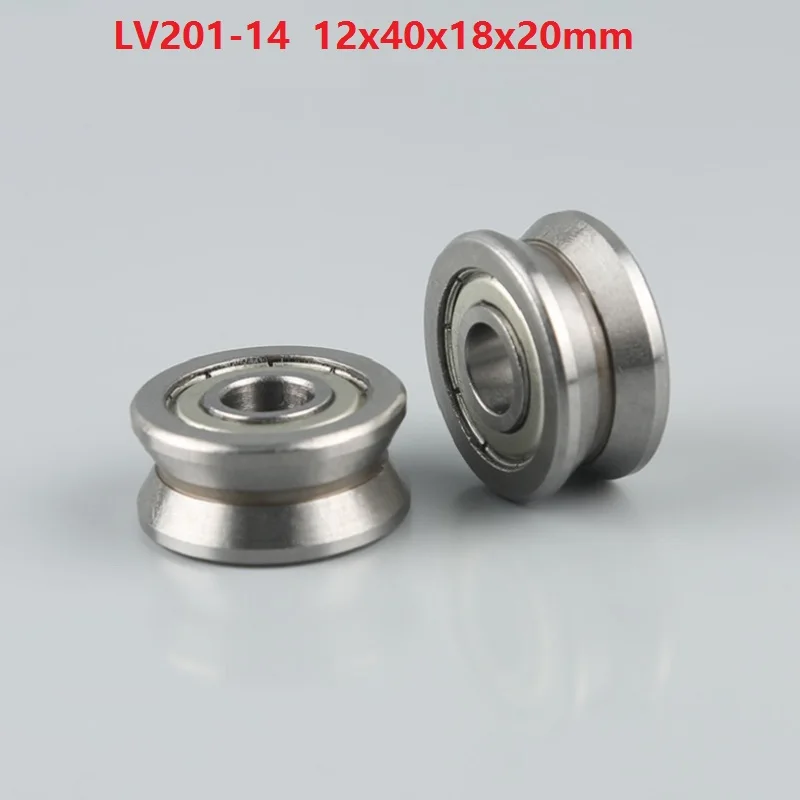 

20pcs/lot ABEC-5 LV201-14 12x40x18x20 mm V groove roller bearing roller wheel pulley bearing 12*40*18*20 mm