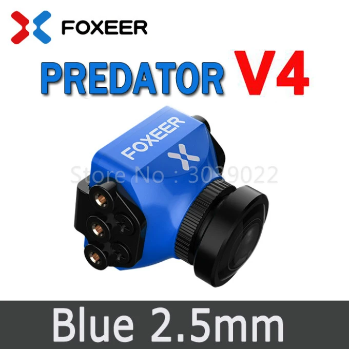 Foxeer Predator V4 FPV камера гоночный Дрон мини-камера 16:9/4:3 PAL/NTSC переключаемый Супер WDR, osd 4 мс задержка Upgarded PredatorV3 - Цвет: Blue 2.5mm PAL
