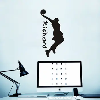 

Basketball Custom Name Boy Room Vinyl Wall Decal Art Wall Decoration Kids Room