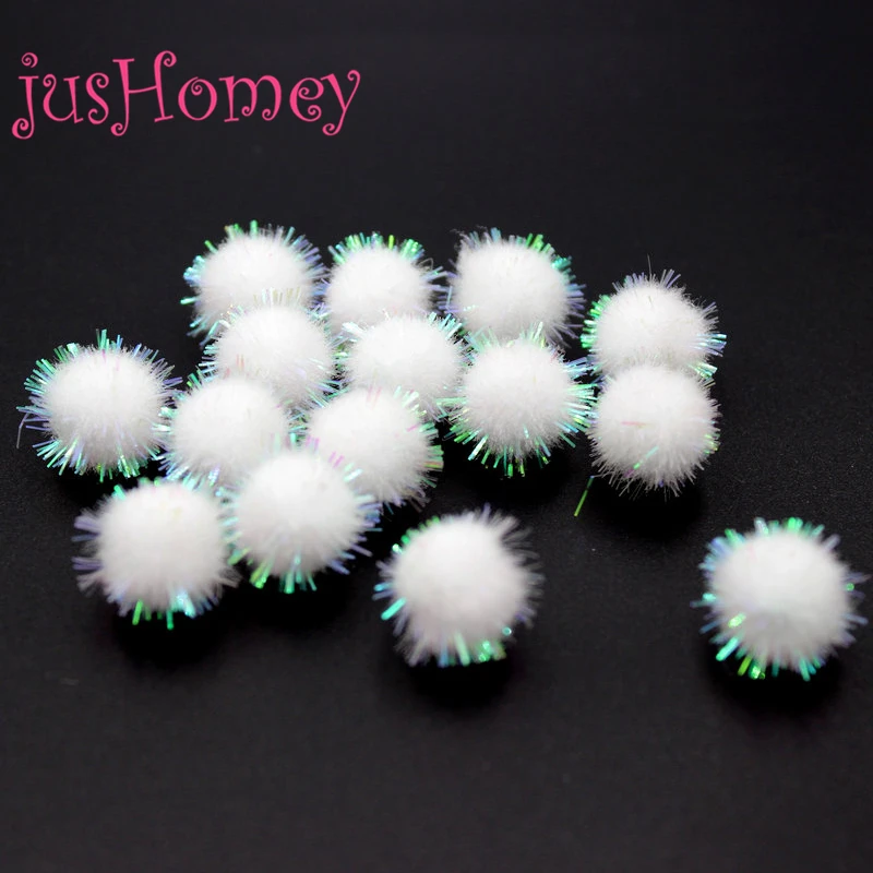 100PCS 10 30mm Iridescent White Sparkle Pom Pom Balls Glitter White Craft Pom Poms DIY Craft Supply, Decoration|Party DIY Decorations| - AliExpress