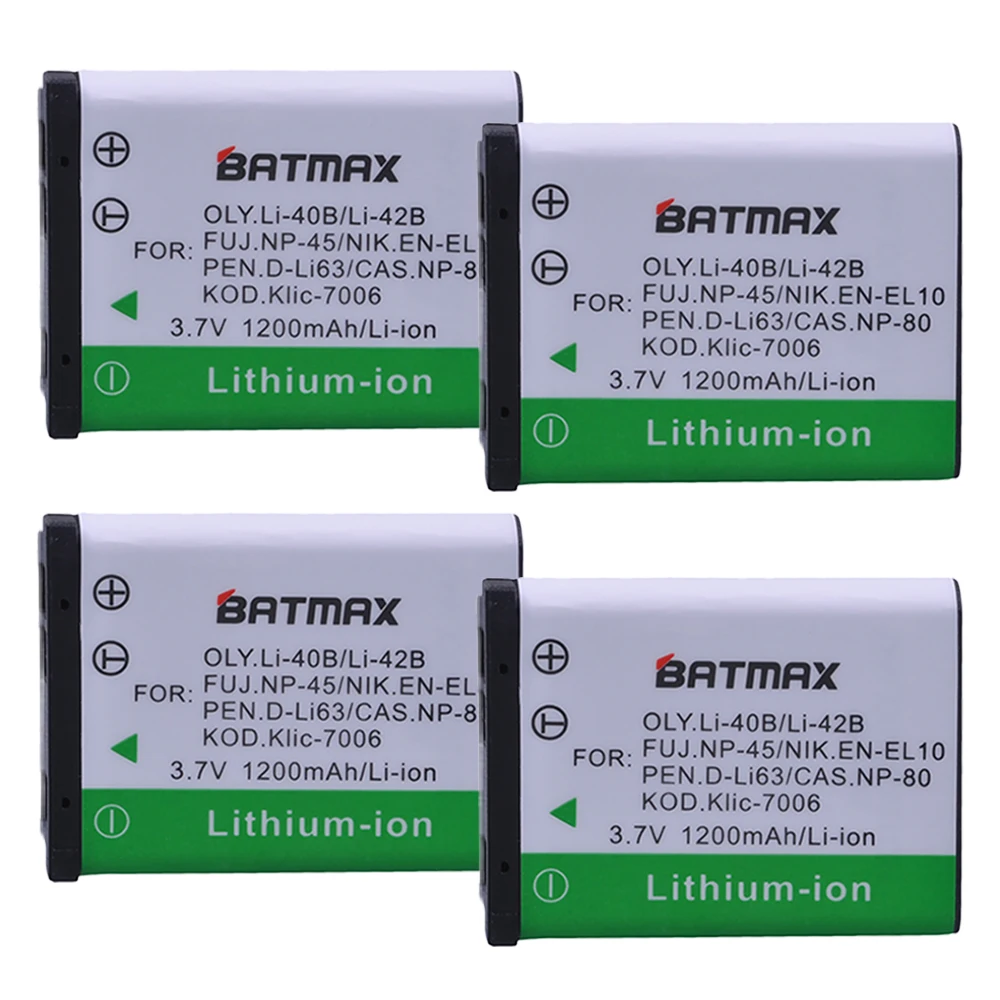 Аккумуляторная батарея для OLYMPUS U700 U710 FE230 FE340 FE290 FE360 U1040 X915 VR320 VR330 FE5000 4 шт. |