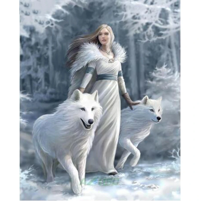 

Full Square/Round Drill Diamond Painting Cross Stitch Wolf Diamond Mosaic Animal Pictures of Rhinestones Home Decor 5D DIY