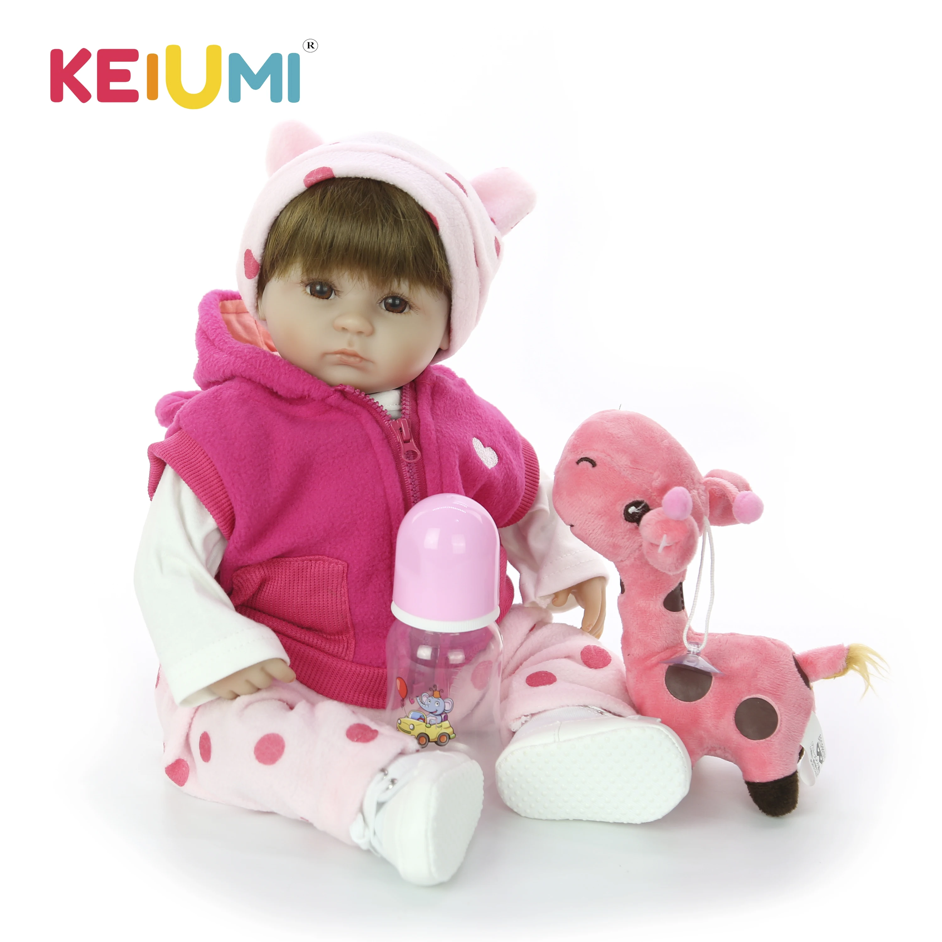 KEIUMI 17 "Reborn Baby винил милый Boneca 43 см мягкий силиконовый Reborn Baby Doll девочка красивые игрушки для детского дня сюрприз