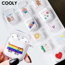 COOLY Case For Apple AirPods Cover Wireless Bluetooth Earphone Protective Air Pods Pod Charging Bag Box Soft TPU Silicone Coque