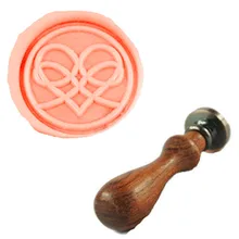 Mdlg Винтаж сердце любовь пользовательские изображение логотипа свадебные приглашения Воск уплотнительное штамп палисандр ручки комплект