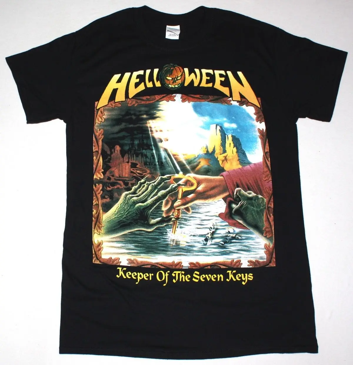 HELLOWEEN KEEPER OF THE SEVEN KEYS PART II HEAVY METAL KISKE NEW BLACK T-SHIRT custom printed tshirt,  hip hop funny tee,