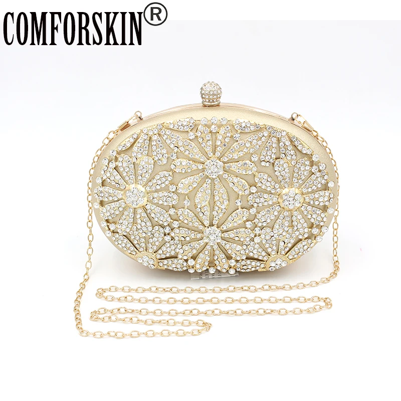 

COMFORSKIN High-grade Bling Evening Bags Women Clutch Bags Evening Bag Wedding Bridal Handbag Pearl Fashionable Rhinestone Bag