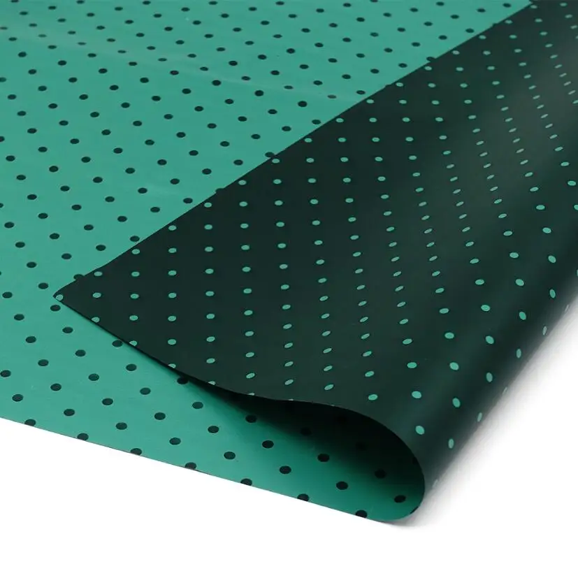 Перламутровая двухсторонняя цветная оберточная бумага в горошек цветы подарочная оберточная бумага пластиковая Водонепроницаемая оберточная бумага - Цвет: Green 20m