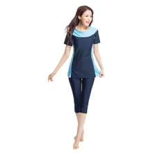 新アラブイスラム教徒水着女性カバレッジ半袖ささやかなイスラム水着プラスサイズのビーチウェア水着 S-3XL(China)