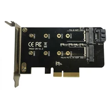 Double adaptateur M.2 PCIe M2 SSD NVME M clé SATA base B clé à PCI-e 3.0x4 contrôleur convertisseur carte Support 2280 2260 2242 2230