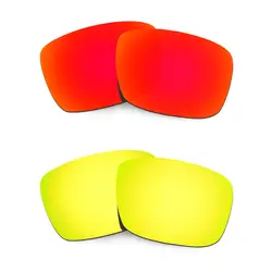 HKUCO для топливных элементов солнцезащитные очки Поляризованные замены линзы красный/24 К золото 2 пары