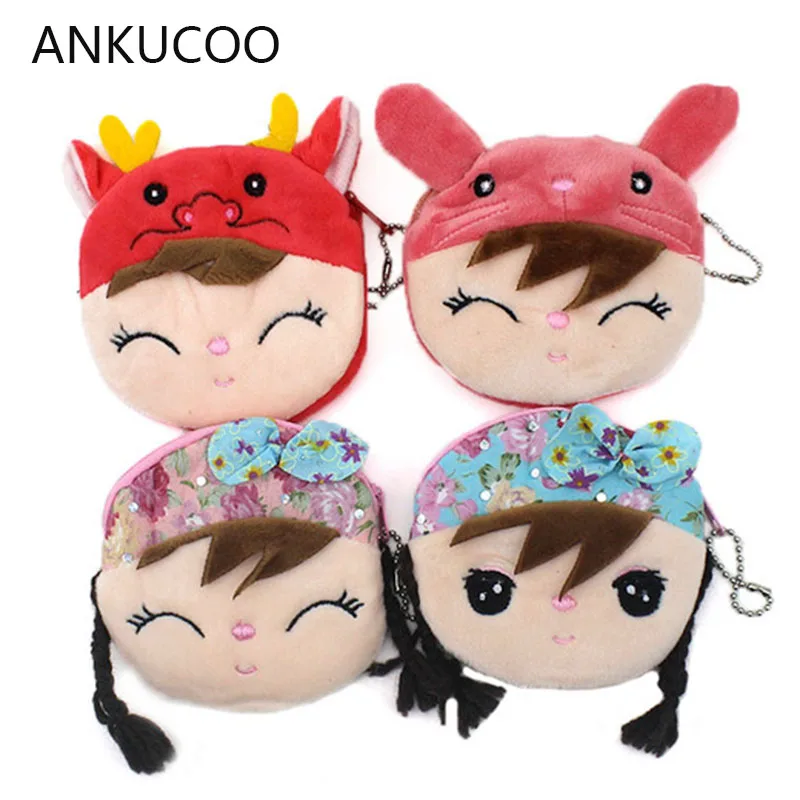 

Cartoon Grils Zipper coin purses Cute Children Plush ladies small wallet bag key case women handbag Card Holders For Gift