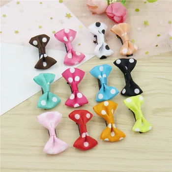 

200PCS/LOT Love Printing Small Bows Hairpin For Girls Handmade Child Elastic Hair Bands Scrunchy Clip Hair Accessories For Kids