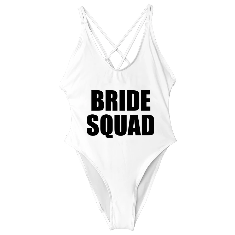 Отряд "невеста", Женский сдельный купальник с перекрещивающимися сзади высокими вырезами, женский купальник, черный монокини, пляжная одежда, Майо, белое бикини