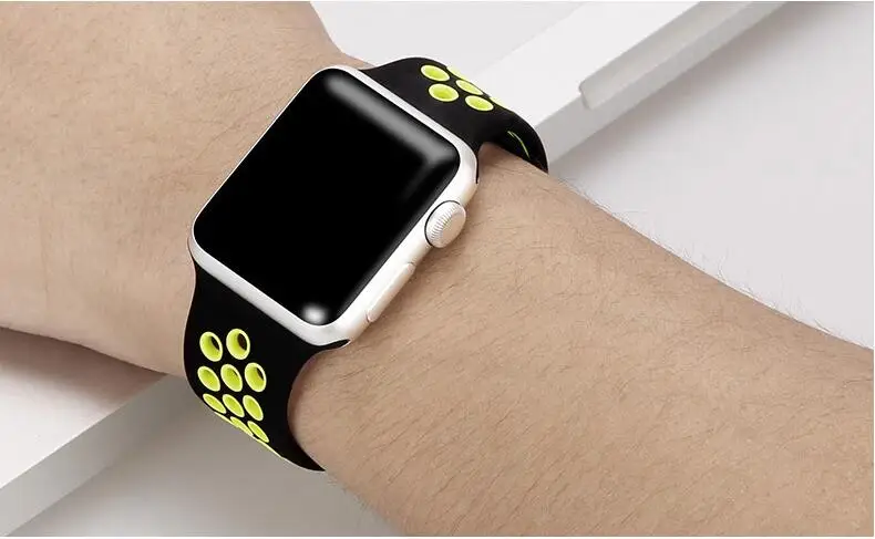 Гибкий браслет ремешок для наручных часов Apple Watch спортивный силиконовый ремешок Series 5/4/3/2/1, 42 мм, 38 мм, 40 мм 44 мм резиновый для наручных часов iWatch, ремешок