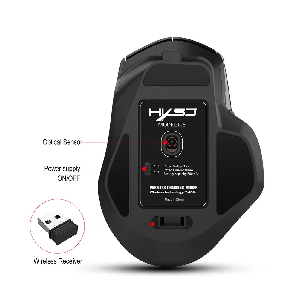 2019 Newest Hot Sale Wireless Mouse 2.4GHz Game Ergonomic Design Vertical Mouse 2400DPI USB Mice Travel portable