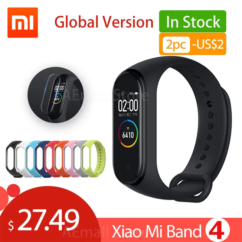 

Global Version Xiaomi Mi Band 4 Smart Wristband Miband 4 Bracelet Heart Rate Fitness Color Screen Bluetooth 5.0 Chinese Version