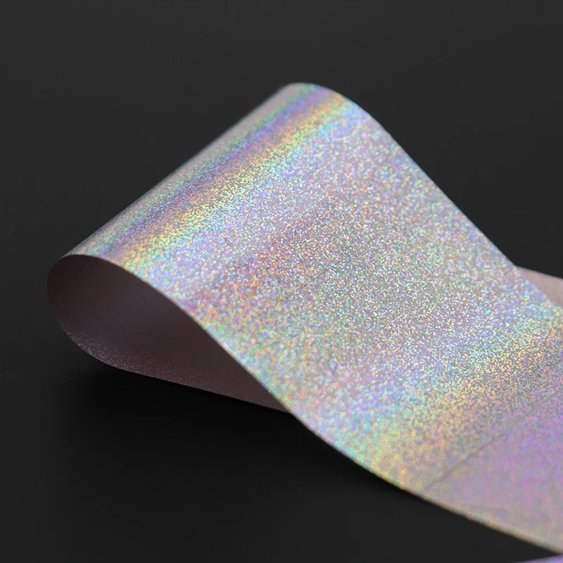 

Holographic Nail Foil Silver Laser 100cm Roll Foil Charms Fingernail Tips Nail Art Decoration