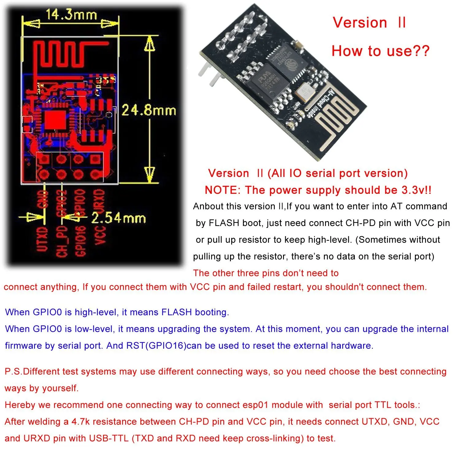 4 шт. ESP8266 Esp-01 Серийный беспроводной Wifi приемопередатчик модуль совместим с Arduino