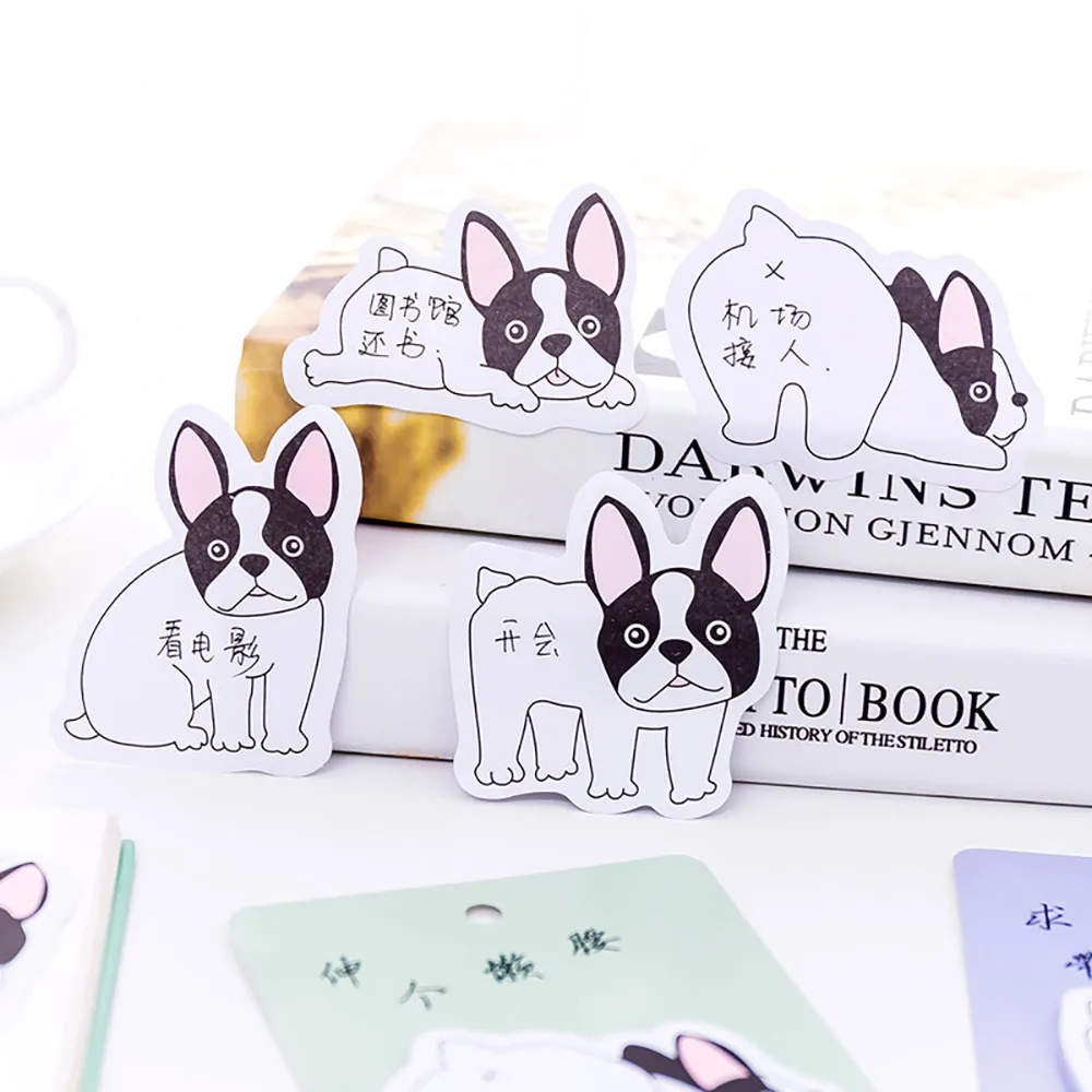 

2pcs Creative Cartoon Dog Memo Pads Kawaii Sticky Notes Planner Stickers Memo Pad Message Writing Notes School Office Supplies