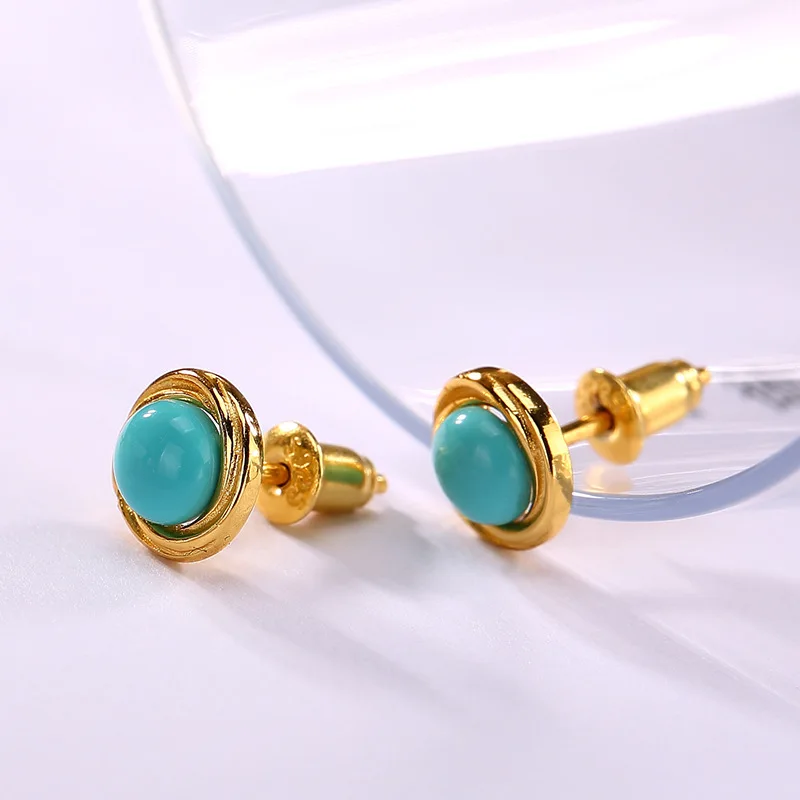 Женские серьги из серебра 2018 пробы с натуральной бирюзой|turquoise silver earrings|turquoise