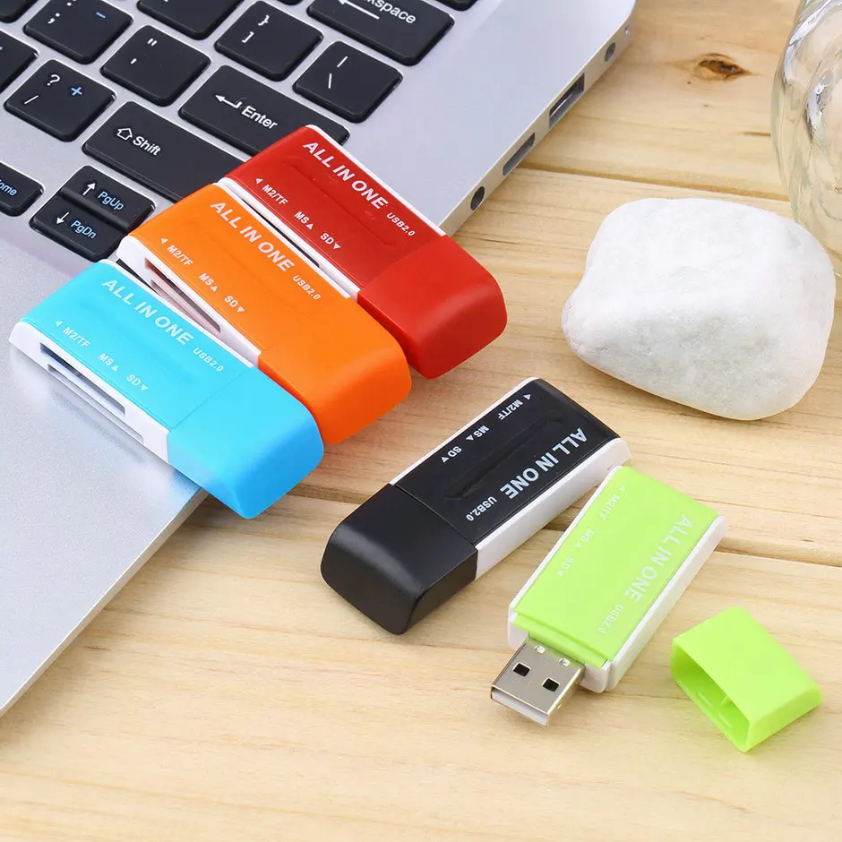 USB Wire Required All in One Portable USB 2.0 Multi Memory Multi Flash Card Reader Adapter For