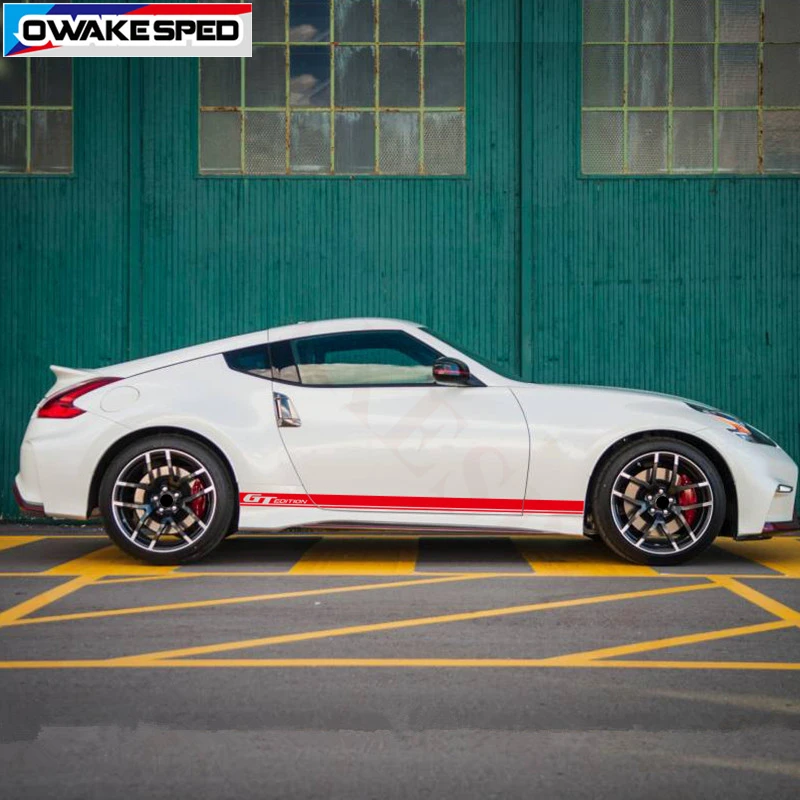  For Nissan 370Z GT EDITION Sport Stripes Decal Car Door Side Sticker Exterior Accessories Waterproo
