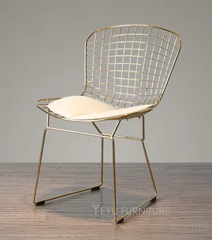 

Rose Gold Or Gold Color Bertoia Wire Chair Modern Classic Wire Bertoia Chair Harry Bertoia Steel Wire Side Chair Loft Chair 2PCS