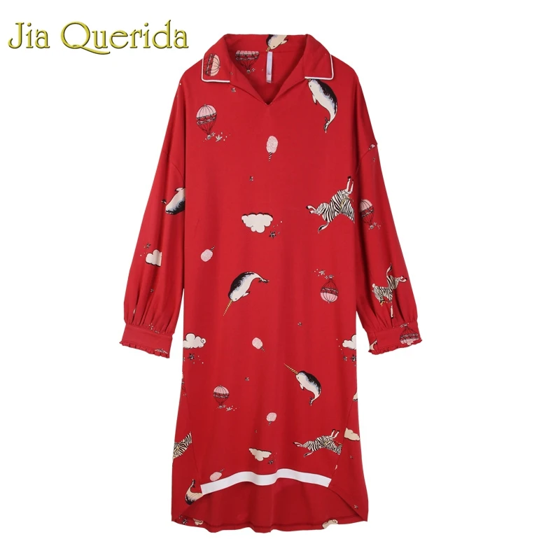 Женская ночная сорочка J&ampQ трендовая одежда для сна с анимационным принтом