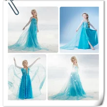 Модель-новинка платье Снежное Королевы для девочек красивое платье модное платье принцессы Эльзы Анны детская одежда