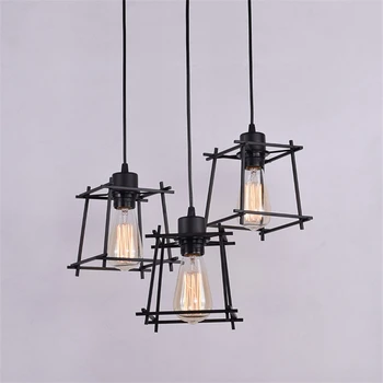 

Indstrial Design Pendant Lighting Fixture Vintage Black E27 Hang Lamp for Dining Room Table Bedroom Kitchen Home Interior Decor