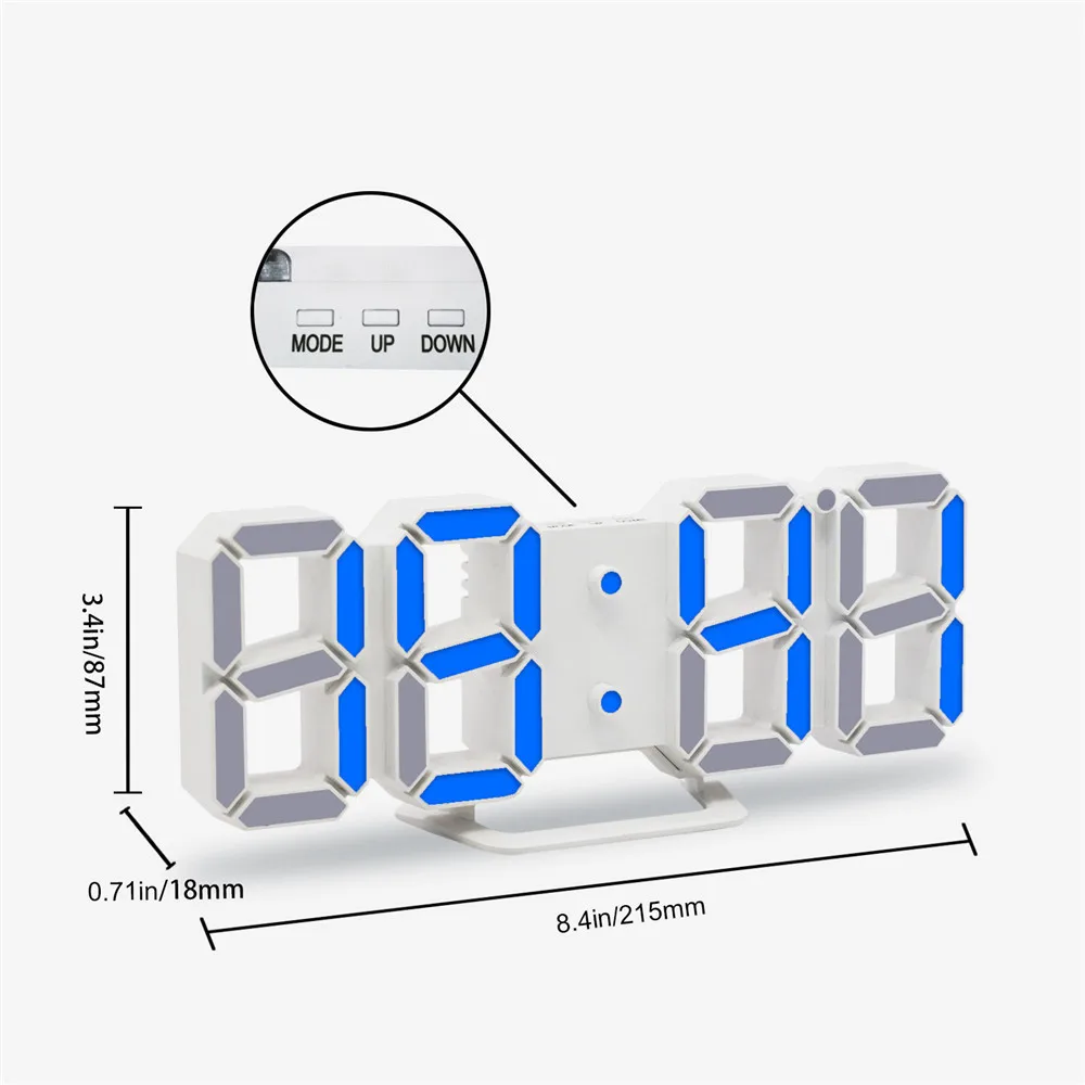 СВЕТОДИОДНЫЙ Цифровой 3D Настольный Будильник Повтор Настольные часы 24 или 12 часов дисплей часы ночные настенные часы 4 цвета Декор Прямая поставка 314 Вт