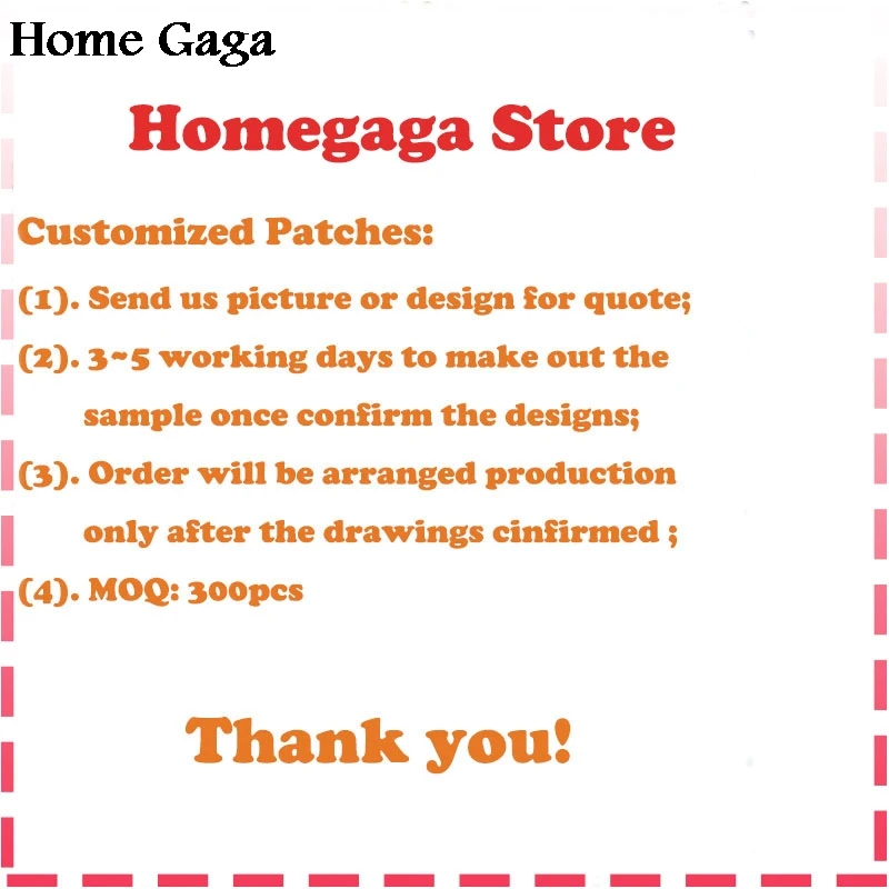 

Home gaga Custom Embroidery your Logo Patch/Custom Embroidered Patches Iron on Clothing Patch with Appliqued Fabric print
