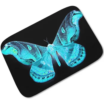 

Butterfly Printed Doormat Home Entrance Door Mat Decoration Floor Mat Non-slip Absorbent Bath Mat Soft Flannel Rug