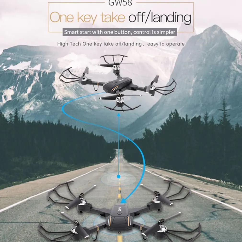 

GW58 Wifi Control 4 Axis Drone 0.3MP/2MP Hovering Racing Helicopter Drone Hovering Racing Helicopter RC Drone Toys