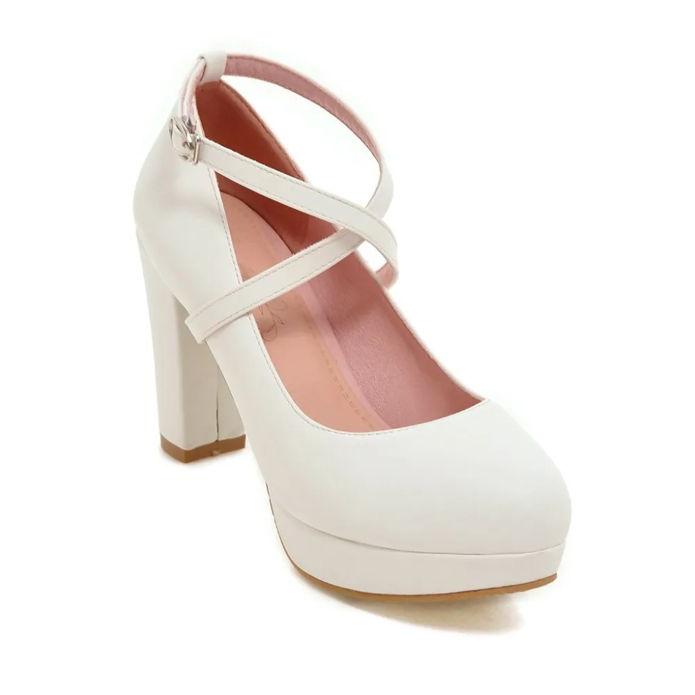 

Hot sales Cross-tied women shoes pumps Spring/Autumn Mary Janes pumps Office Lady high heels Buckle Strap platforms pumps