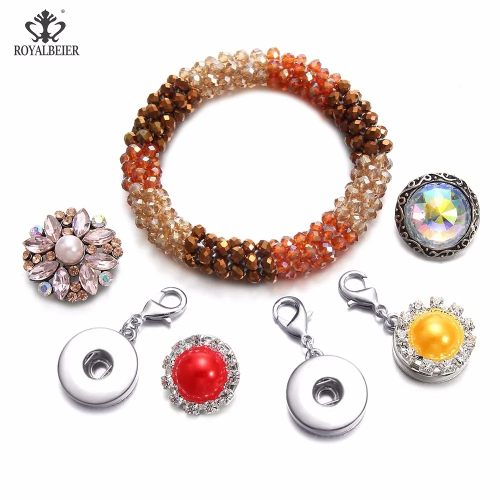 

RoyalBeier 1pcs Newest Elastic Hair Bands Round Crystal Bead Bracelet Hair Accessories Rope Snap Bracelet For DIY Bracelet