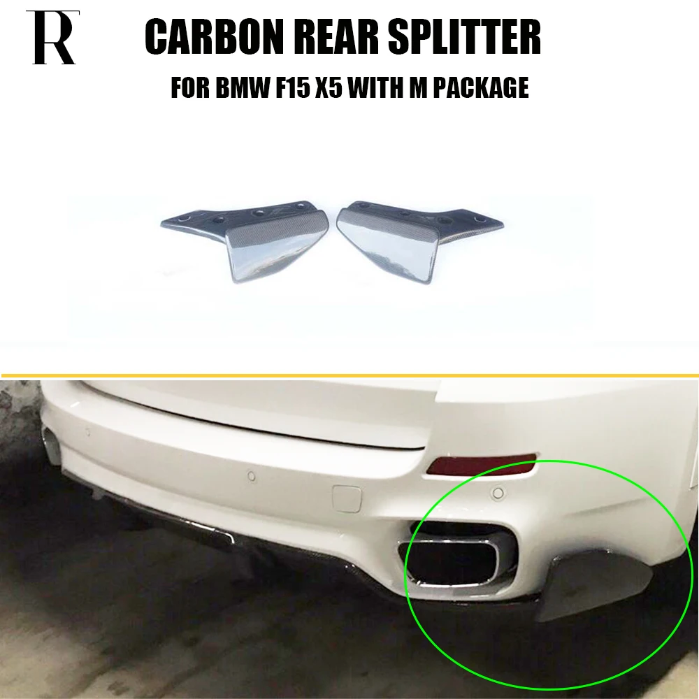 

F15 X5 Carbon Fiber Rear Bumper Side Splitter Apron for BMW F15 X5 M-tech M-sport Bumper Only 2014 UP