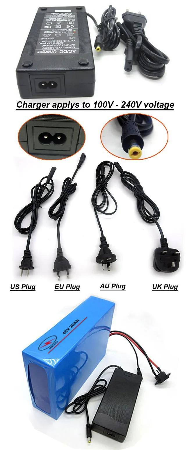 Discount Electric Bike Bicycle E-Bike Li-Ion Batterie 48V 20Ah Lithium Ion Battery Pack for 1500W 1000W 500W Bafang BBS Motor 4