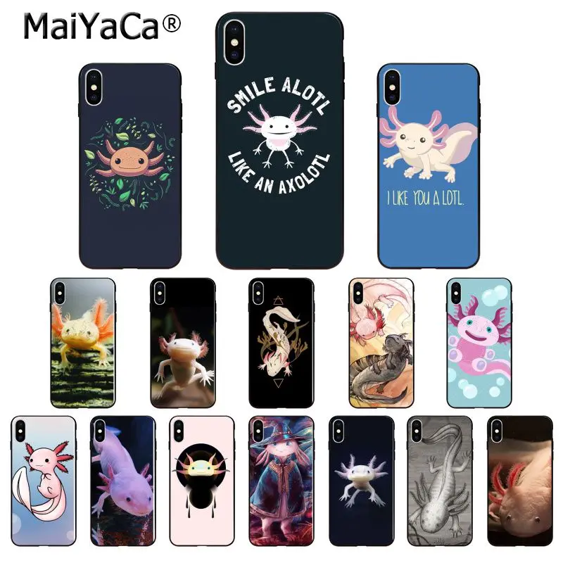 

MaiYaCa Cute Animal Axolotl Customer High Quality Phone Case for Apple iPhone 8 7 6 6S Plus X XS MAX 5 5S SE XR Cover